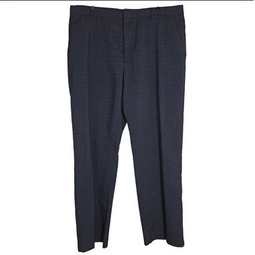 Banana Republic Tailored Fit Dress Pants Men's 38x31 Gray Blue Plaid Slacks Good - Picture 3 of 10